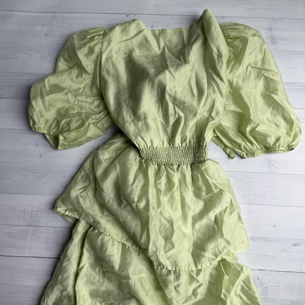Wayf Tiered Midi Dress Mint Size M - Picture 10 of 14